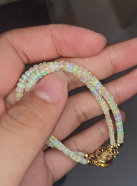 非洲欧泊蛋白石原创14k金手链