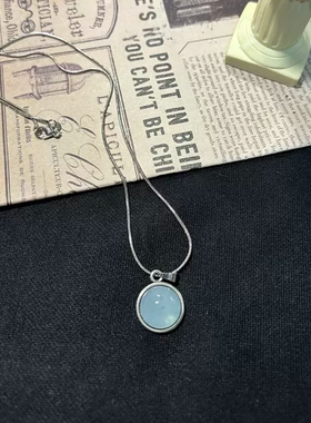 格物｜清冷古典风天然海蓝宝吊坠项链春夏款项链新中式风气质简约