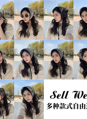 系带春夏季法式女百搭丝巾