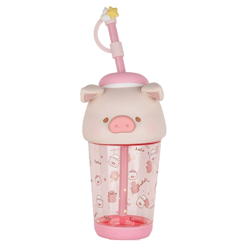 Lulu Pig Cup Water Cup Luxu Little Pig окружающая кукла Jiupi Miscellanea Соломенная чашка для девочек -магазин.