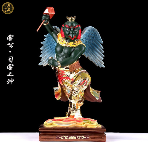 风雨雷电神像风神雨伯雷公电母像道神像玻璃钢树脂摆件雷公佛像 - 图0