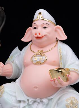汉白玉天蓬元帅神像摆件