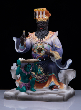 阎王爷神像家用供奉汉白玉摆件