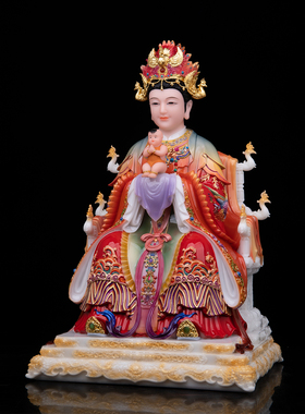 新款三霄娘娘神像摆件汉白玉