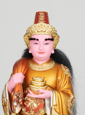 金钱伯神像树脂金缕彩地府摆件