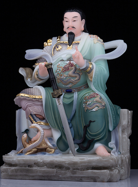 石材中式客厅纯手工真武大帝神像