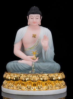 汉白玉五方佛像 毗卢遮那佛 药师琉璃光如来药师七佛不动佛摆件