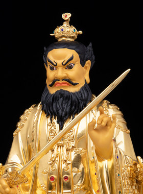 张天师神像纯铜贴金家用供奉