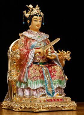 黄铜中式客厅九天玄女神像