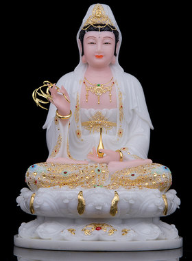 汉白玉保平安家用全堂佛佛像摆件