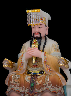 汉白玉中式客厅祝福玉帝王母摆件