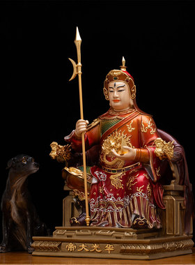 纯铜彩绘华光大帝神像摆件