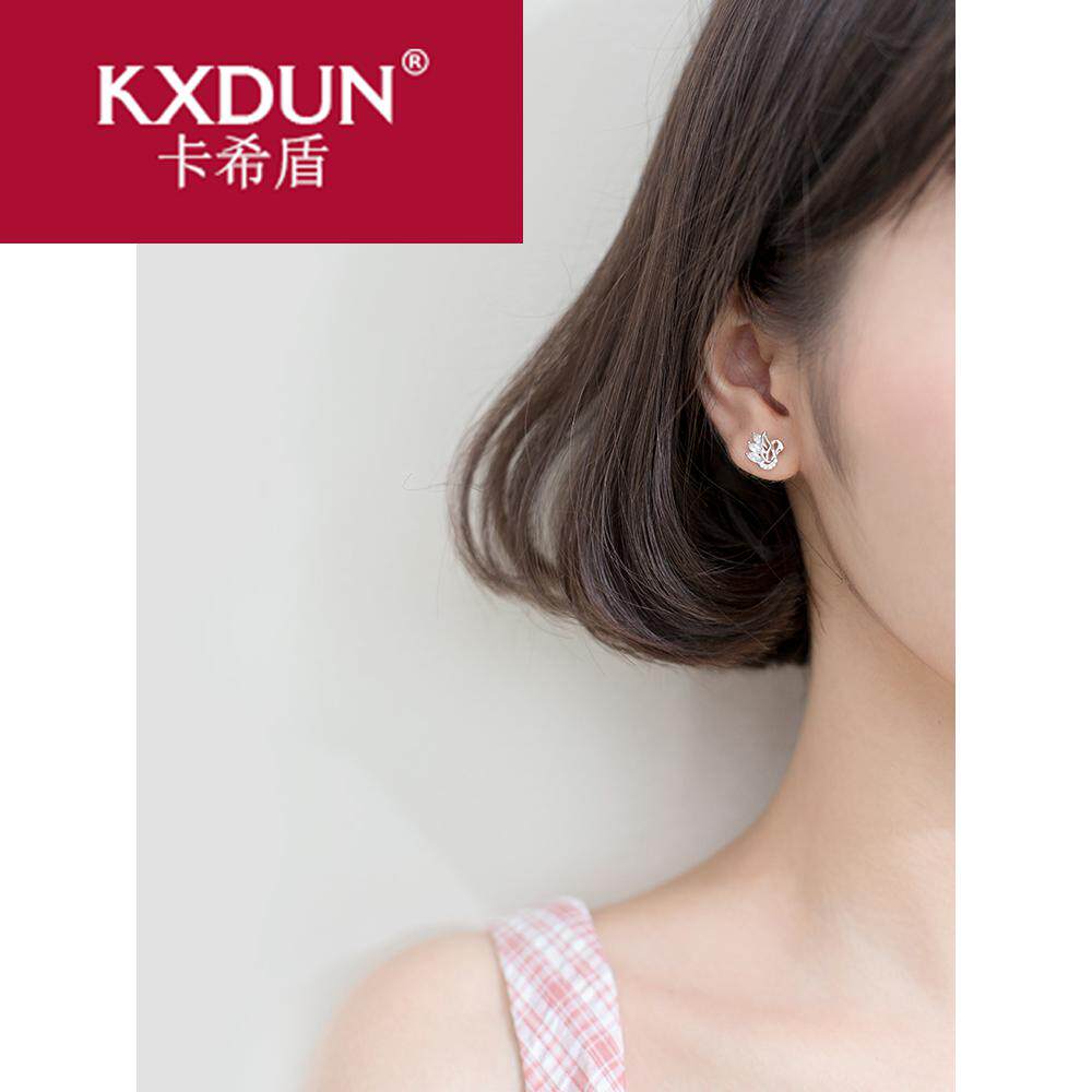 kxdun女韩版小清新镶钻天鹅银耳钉 卡希盾耳钉