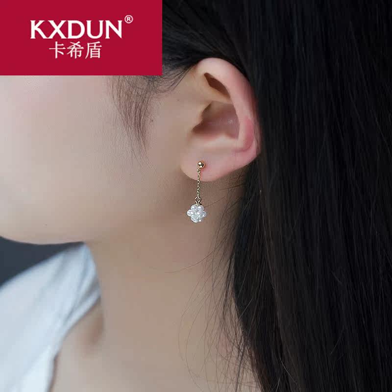 kxdun合成珍珠电镀14k金淑女耳坠 卡希盾耳钉