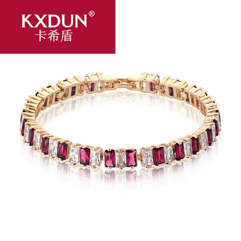kxdun /卡希盾欧美红宝石方形手链 卡希盾手链