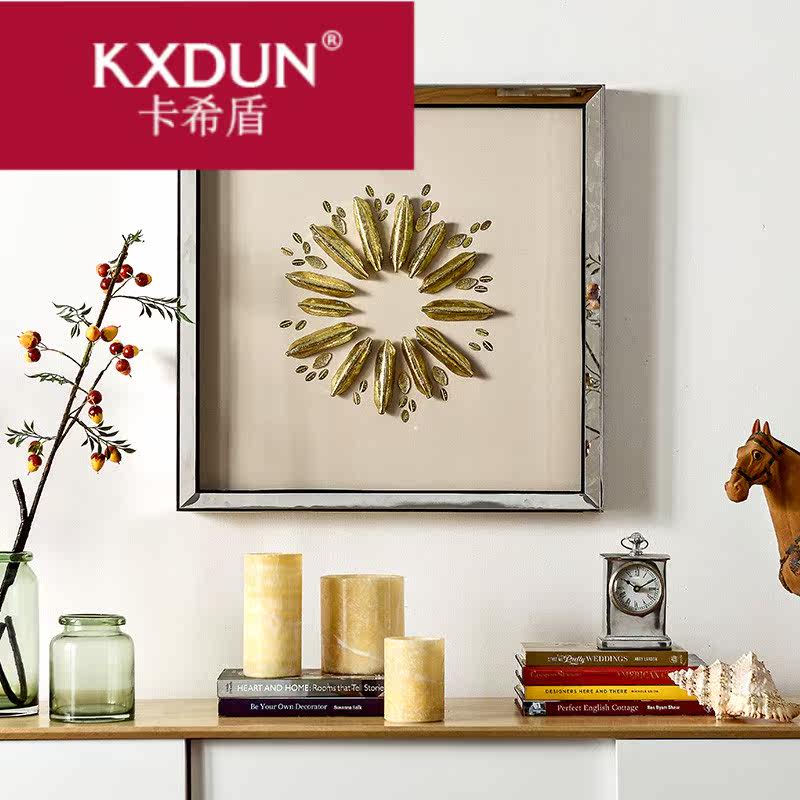 kxdun /卡希盾手工软陶金箔立体墙 卡希盾摆件
