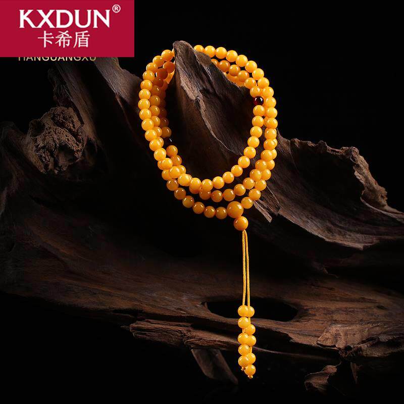 卡希盾高精老蜜蜡手串108颗多层 卡希盾手链