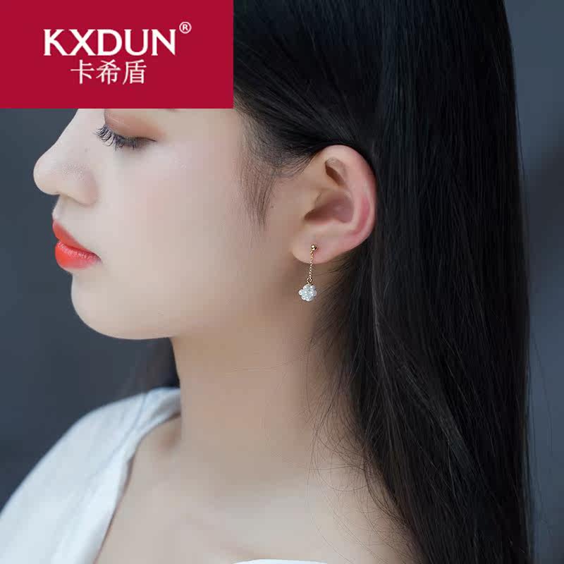 kxdun合成珍珠电镀14k金淑女耳坠 卡希盾耳钉