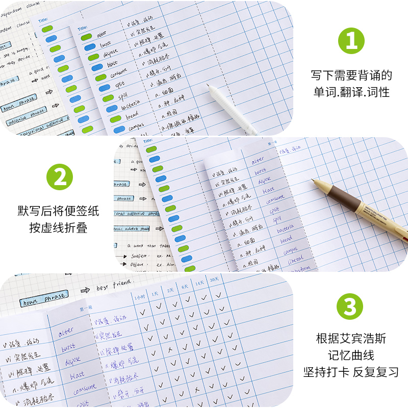 本小姐语背单词本艾宾浩斯四六级曲线记忆随身便携口袋考研小本子-图1