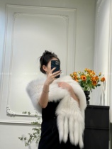 2023 new advanced senses imported fox fur bifacial braided extra-long autumn and winter warm cloak shoulder scarves fashion 100 hitch