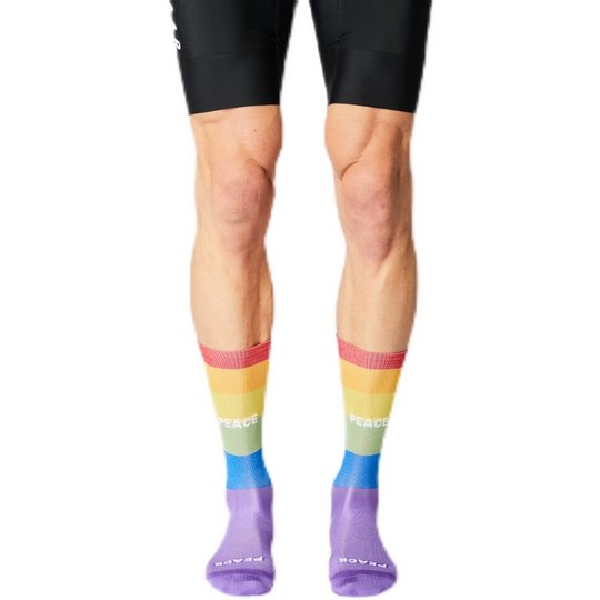 德国捏手指 FINGERSCROSSED骑行袜彩虹袜网红户外运动袜子