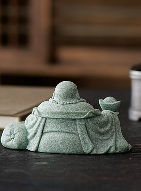 新中式青砂石弥勒佛茶宠