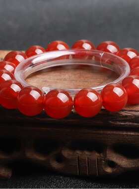 红玛瑙手串单圈男女佛珠，经典简