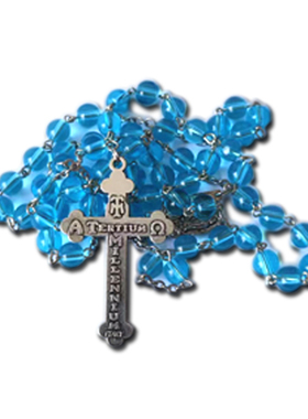 Royal Blue Circle玫瑰念珠项链长款手持玫瑰念珠手链