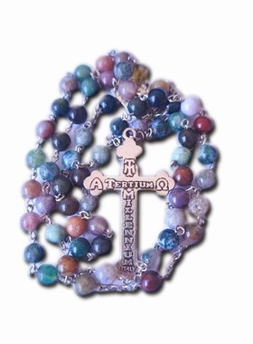 意大利轻奢复古多彩天然玛瑙玫瑰念珠手链59颗小众玫瑰经念珠项链