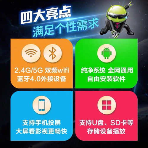 Интеллектуальная беспроводная сеть набор -top -box Home WiFi TV Box Q1. Подходит для Xiaomi Screener
