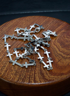 天梯十字架拼接简约高级素链单戴