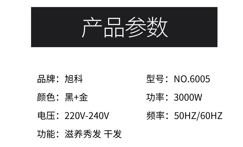 申勾云欧规6005大功率负离子吹风机防静电风吹家用发廊恒温吹风机-图1