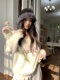 Furry V-neck sweater for women 2025 new autumn and winter style