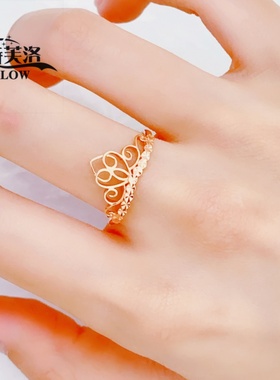 欧弗莱正品俄罗斯紫金585紫金闪闪戒指时尚爆款清库存促销送礼