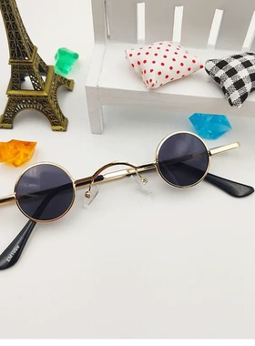 复古嘻哈太阳镜小框圆形网红街拍迷你小眼镜宝宝男女搞怪墨镜
