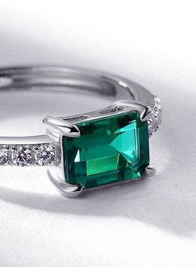 跨境新款欧美风简约几何彩宝戒指