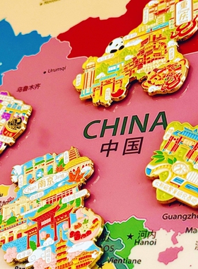 冰箱贴扬州瘦西湖国潮旅游纪念品