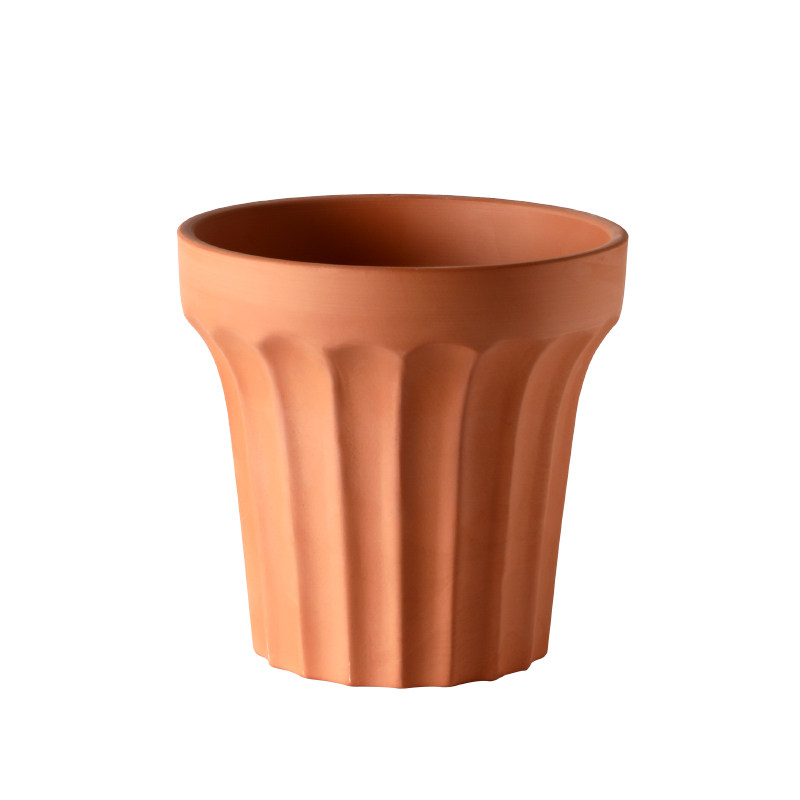 宽边条纹复古陶土花盆简约透气个性大口径客厅阳台花园落地带托盘,淘宝优惠券,粉丝福利购,淘宝优惠卷