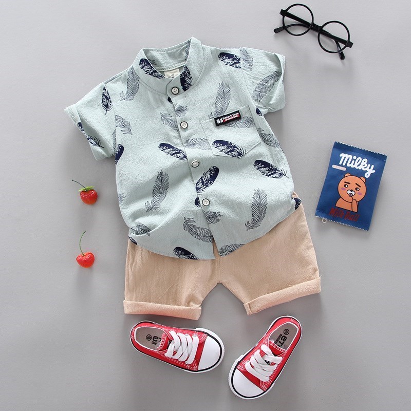 Boy's summer wear suit clothes- cartoon cute children wear-图0