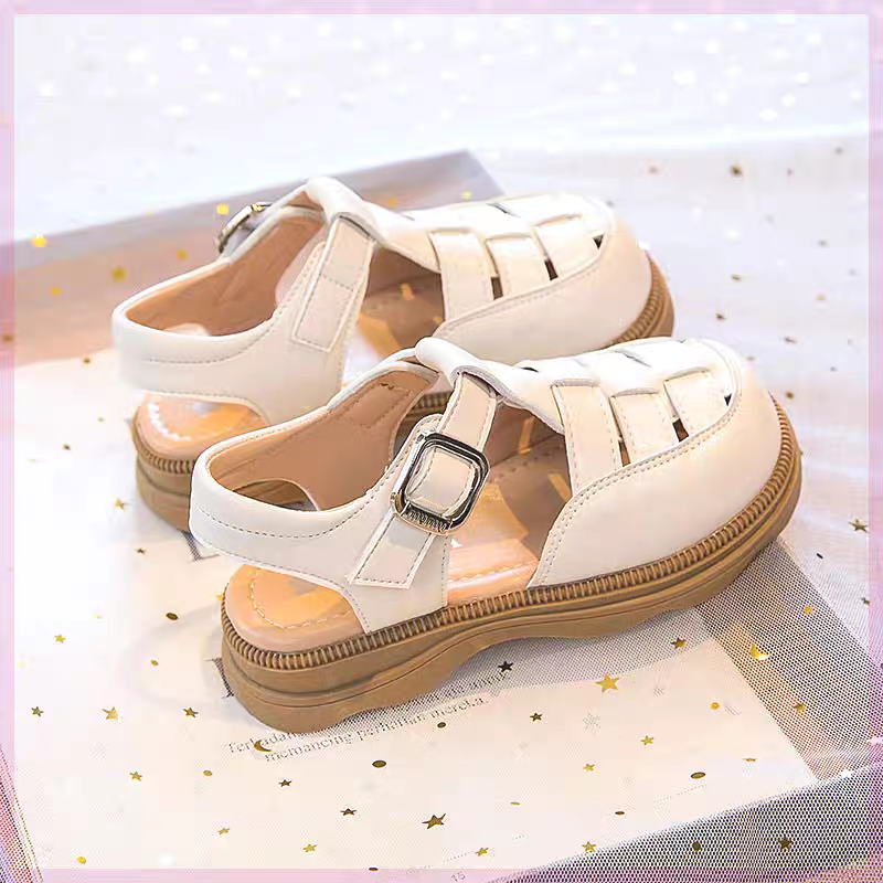 真皮女童鞋儿童公主包头凉鞋2024夏季新款宝宝软底罗马单鞋子,淘宝优惠券,粉丝福利购,淘宝优惠卷