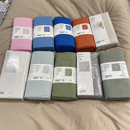 IKEA宜家 代芙拉 床单纯棉材质纯色简约素色单人双人床上用品床罩 - 图0