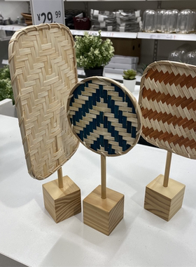 IKEA宜家 卡克卡尔 装饰品3件套桌面玄关装扮摆件温馨氛围竹/松木