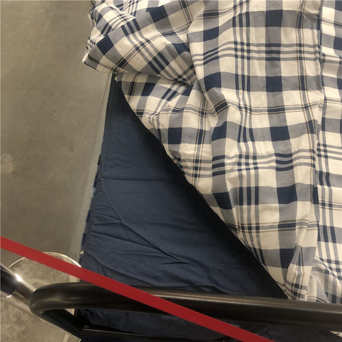 IKEA宜家 斯匹挖莫 被套和枕套蓝色条纹方格图案简约 - 图3