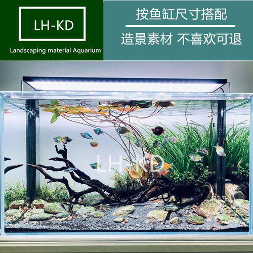 鱼缸造景套餐装饰紫柚木沉木南美原生缸溪流缸亚马逊沉木南美造景 - 图1