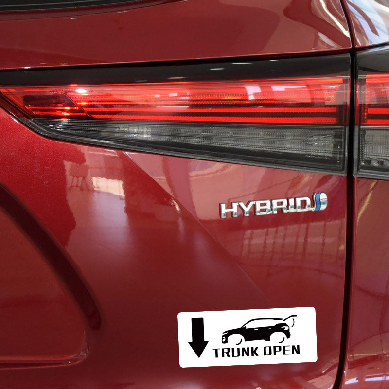 汽车后尾门开关箭头指示由此开启汽车贴纸轻按后备箱提示警示贴画 - 图2