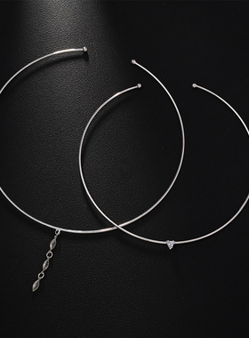 跨境热销双层夏季感简约水钻锁骨链叠戴时尚百搭配饰necklace