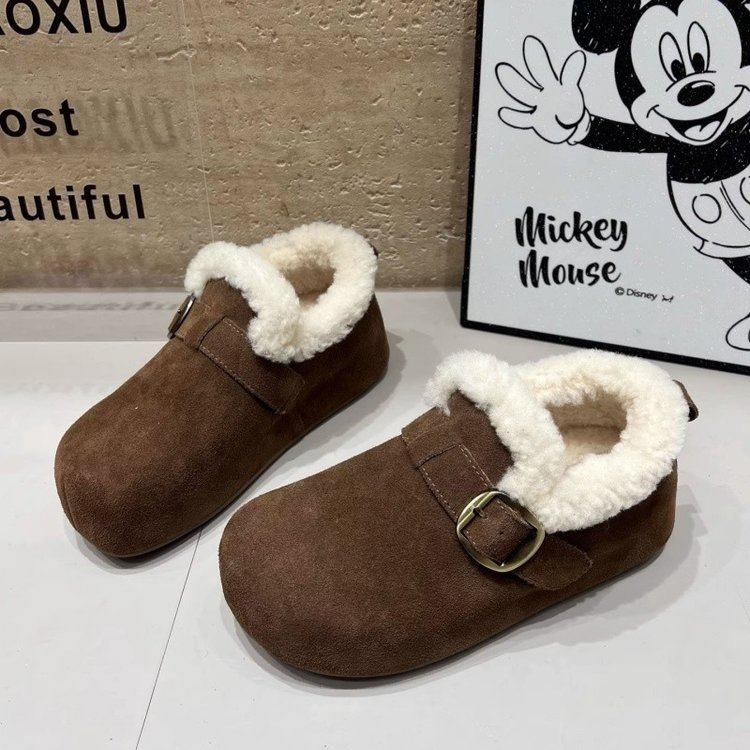 网红厚底加绒内增高3cm豆豆勃肯鞋女2025冬季新款保暖棉鞋乐福鞋,淘宝优惠券,粉丝福利购,淘宝优惠卷