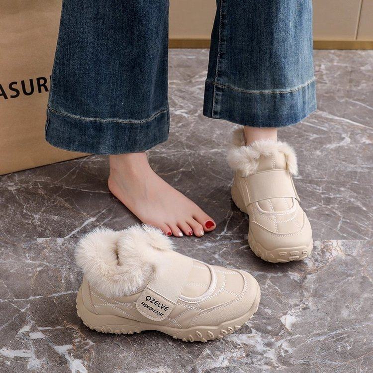 高帮棉鞋女2025冬季新款皮面加绒运动鞋防水防滑雪地靴保暖老爹鞋,淘宝优惠券,粉丝福利购,淘宝优惠卷