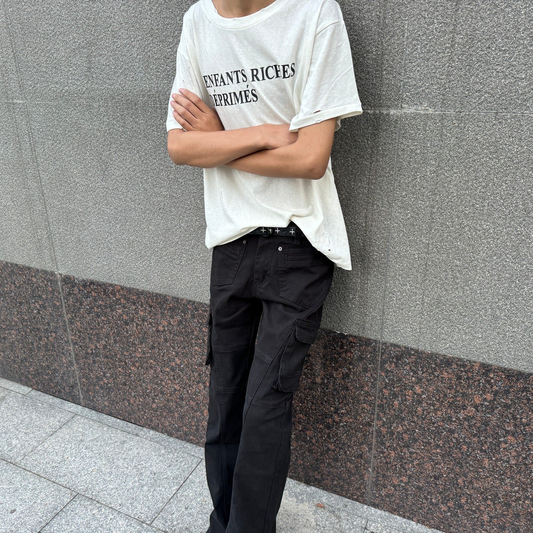 【黑牛替代】欧美studio美式工装风口袋黑色牛仔裤男直筒痞帅长裤,淘宝优惠券,粉丝福利购,淘宝优惠卷