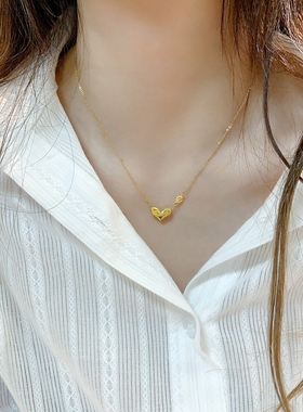 钛钢钛钢立体爱心项链